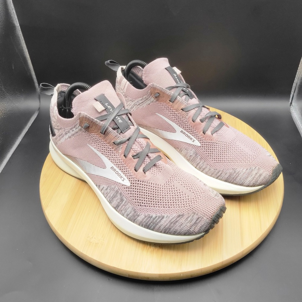 Brooks Levitate 4 Womens Running Shoes 10.5 Mauve Pink Grey Knit 1203351B032